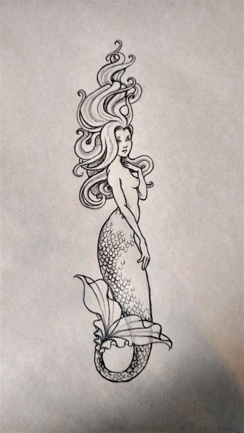 mermaid tattoo sketch|disney mermaid tattoo.